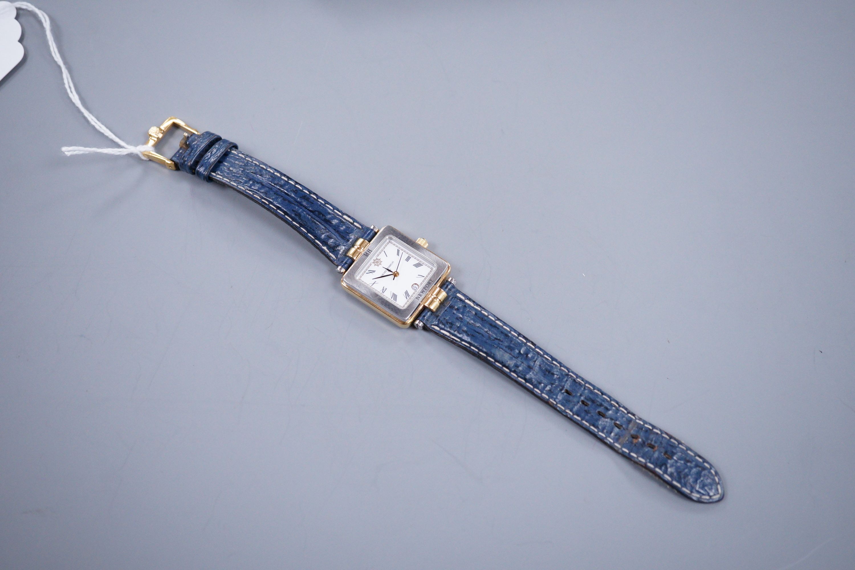 A Michel Herbelin parcel gilt steel Newport wristwatch